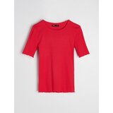 Sinsay Pamučna majica s ukrasnim volanima | shoptok.hr