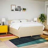  Krevet s oprugama i madracem krem 180x200 cm od tkanine | shoptok.hr