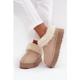Boto Leather Suede Snow Boots Women with Fur Beige Mivelle | Shoptok.si