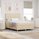  Box Spring Postelja z Matracami & LED Krem 160x200 cm Tkanina, (22067255) | Shoptok.si
