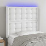 The Living Store led posteljno vzglavje belo 83x16x118/128 cm umetno usnje - led vzglavje, (21418834) Cene