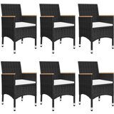  7-dijelni vrtni blagovaonski set crni | shoptok.hr