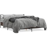 Maison Chic Posteljni okvir - Dvoposteljna postelja - Zakonska postelja rjav hrast 160x200 cm inženirski les in kovina-J5308, (21759346) | Shoptok.si