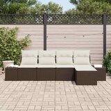  Sjedeća garnitura za vrt 5 kom. Smeđa i krem poliratan 294 x 62 x 85 cm | Shoptok.si