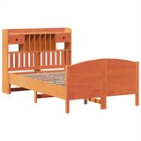  Knjižna postelja brez vzmetnice vošč. rjava 135x190 cm borovina, (21653704) | Shoptok.si