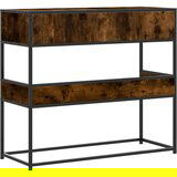 vidaXL Konzolna mizica dimljen hrast 90x35x80 cm inženirski les | Shoptok.si