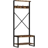 vidaXL Stalak za odjeću Višebojni 80x40x190 cm puno drvo obrađeno | shoptok.hr