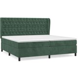  Box spring postelja z vzmetnico temno zelena 200x200 cm žamet, (20999283) | Shoptok.si
