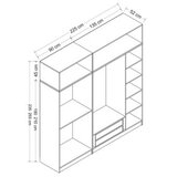 Hanah home kale - 3930 white wardrobe | Eponuda.com