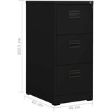 vidaXL Ormarić za spise crni 46 x 62 x 102,5 cm čelični | shoptok.hr