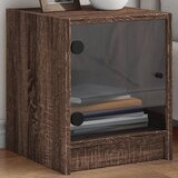  Noćni ormarić sa staklenim vratima boja hrasta 35 x 37 x 42 cm | shoptok.hr