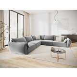 Mazzini Sofas Svetlo siva žametna kotna sedežna garnitura Vanda – | Shoptok.si