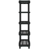 vidaXL Polica 5-nadstropna črna 93,5x45,5x194,5 cm PP | Shoptok.si
