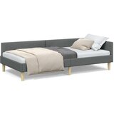 vidaXL Kotna postelja Temno siva 100 x 200 cm Tkanina in oblikovan les | Shoptok.si