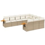 Maison Chic Seti vrtnega pohištva - Vrtna garnitura - Vrtni pohištvo set 10-delna z blazinami bež poli ratan, (21811834) | Shoptok.si