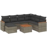  8-dijelni set vrtnih sofa od poliratana s jastucima sivi | shoptok.hr