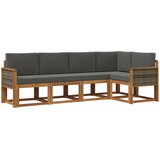  Set vanjskih sofa 5 kom. Prirodna i antracit Poliester Smeđa 243 x 124,5 x 73 cm | shoptok.hr
