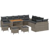 vidaXL 14-dijelni vrtni sofaset s jastucima sivi poli ratan akacija, 2-sjedni vrtni sofa sa skladištem i jastucima sivi poli ratan, 4-dijelni vrtni set za objedovanje s jastucima sivi poli ratan akacija Cijene