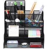  Metalni organizator za uredski pribor sa 8 pretinaca- crni | Shoptok.si