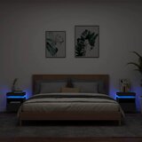  Noćni ormarići s LED svjetlima 2 kom crni 40x39x48,5 cm Cijene