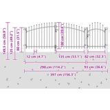  Dvorišna vrata - Vrtna vrata Crna 100 x 400 cm | shoptok.hr