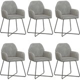 vidaXL Trpezarijske stolice 6 kom. Baršun Svjetlosiva 55 x 50 x 84 cm - Svjetlosiva 6 | shoptok.hr