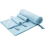 vidaXL Komplet športnih brisač 3 pcs Modra Poliester in poliamid Cene