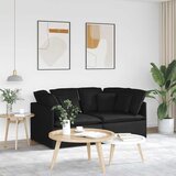  Modularna sofa s jastucima, tkanina, crna | shoptok.hr