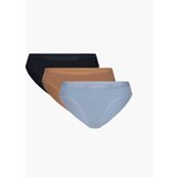 Atlantic Women's Panties Sport 3Pack - Dark Beige/Dark Blue/Pastel Blue Cene
