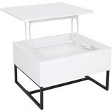 Livetastic klubska miza, 70/60/40,5-65,5 cm črna, bela | Shoptok.si