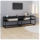  TV omarica črna 140x40x40,5 cm kaljeno steklo | Shoptok.si
