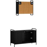  Set ormarića za kupaonicu 2 kom. Crni hrast 65 5 x 34 x 61 cm - Crni hrast Ormar s umivaonikom (3 vrata) + viseći ormar | shoptok.hr