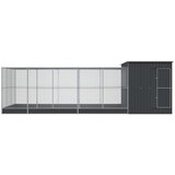 vidaXL Kavez za ptice s produžetkom srebrni 704x303x216 cm čelični | shoptok.hr