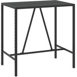  5-dijelni vrtni barski set od poliratana s jastucima crni Crna 110 cm table length | Shoptok.si