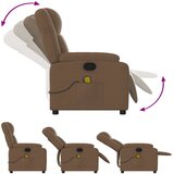  Masažni naslonjač od tkanine smeđi | shoptok.hr