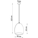 Nice Lamps Bela viseča svetilka s keramičnim senčnikom ø 30 cm Fonsie – | Shoptok.si