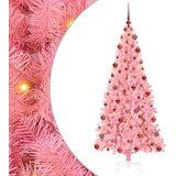 vidaXL Božićno drvce s 300 LED svjetlima Ružičasta 180 cm PVC | shoptok.hr