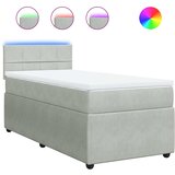 Box spring krevet s madracem svjetlosivi 100x200 cm baršunasti | shoptok.hr