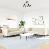  Chesterfield garnitura od 2 dijela, krem, umjetna koža | shoptok.hr