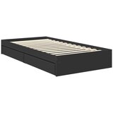  Postelja s shranjevanjem Črna 100 x 200 cm Konstruiran les, (5000105048) | Shoptok.si