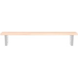  Zidna polica za umivaonik od čelika i masivne hrastovine Smeđa 100 x 40 x 2 cm | shoptok.hr