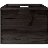 vidaXL Lesena škatla s pokrovom črna 40x30x23 cm trdna borovina | Shoptok.si