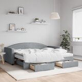  Dnevni krevet na razvlačenje svjetlosivi 90 x 190 cm od tkanine | shoptok.hr