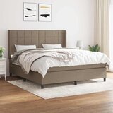  Krevet s oprugama i madracem smeđesivi 160x200 cm tkanina | shoptok.hr