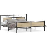 Metalni Kovinski posteljni okvir brez vzmetnice sonoma hrast 160x200 cm | Shoptok.si