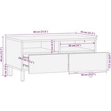 vidaXL Kava miza črna 80x54x40 cm Masivni neobdelan les Mango | Shoptok.si