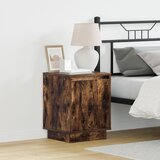 vidaXL Noćni ormarić s LED svjetlima dimljenog hrasta 39x34 5x50 cm | shoptok.hr