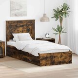  Okvir za krevet Dimljeni hrast i srebrna 75 x 190 cm | shoptok.hr