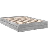  Posteljni okvir s predali siva sonoma 135x190cm inženirski les | Shoptok.si