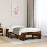 Maison Chic Posteljni okvir - Enojna postelja - Postelja za odrasle brez vzmetnice hrast 90x190 cm inženirski les-J7245, (21761486) | Shoptok.si